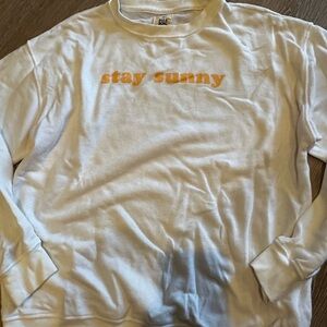 Billabong White Sweatshirt with Yellow Print